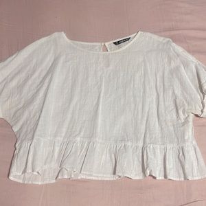 SHEIN white cropped blouse